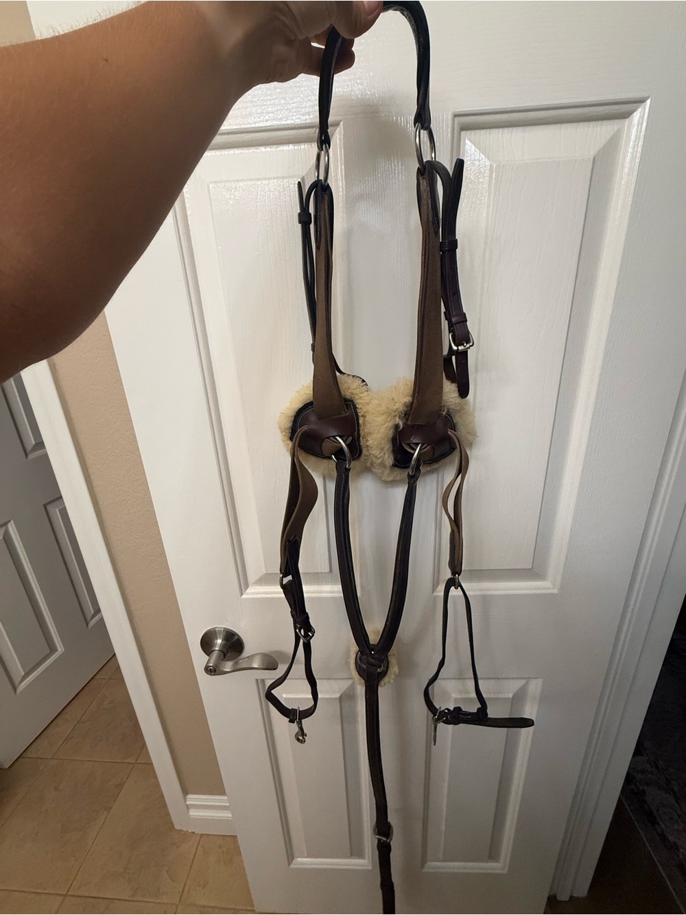 5 point breast plate with sheepskin padding